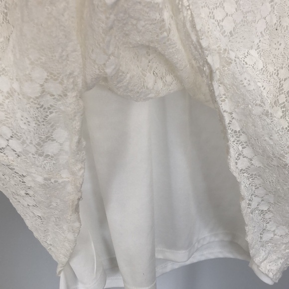 Inspired Hearts Off White Lace Overlay T Shirt Dress Sz L - Picture 5 of 8